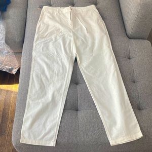 cream/white linen pants